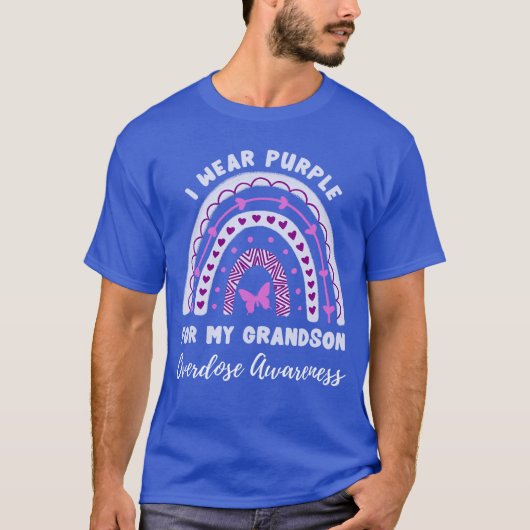 I Wear Purple For My Grandson Overdose Awareness R T-shirt (Voorkant)