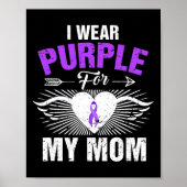 I Wear Purple For My Mom Epilepsy Awareness Costum Poster (Voorkant)