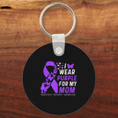 I Wear Purple For My Moms Hodgkins Lymphoma Awaren Sleutelhanger (Voorkant)