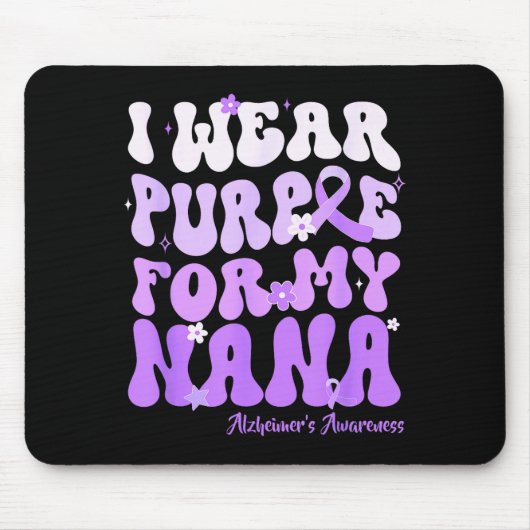 I Wear Purple For My Nana Heimers Awareness Suprt  Muismat (Voorkant)