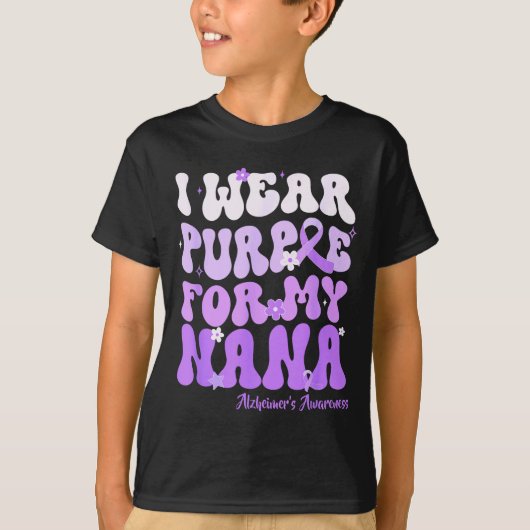 I Wear Purple For My Nana Heimers Awareness Suprt  T-shirt (Voorkant)