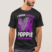 I Wear Purple For My Poppie Epilepsy Awareness Leo T-shirt (Voorkant)