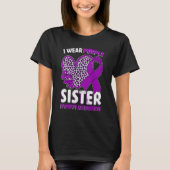 I Wear Purple For My Sister Epilepsy Awareness Leo T-shirt (Voorkant)