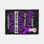 I Wear Purple For My Sister Epilepsy Warrior Aware Fleece Deken (Voorkant (Horizontaal))