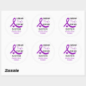 I Wear Purple For My Sister Pancreatic Cancer Ronde Sticker (Vel)