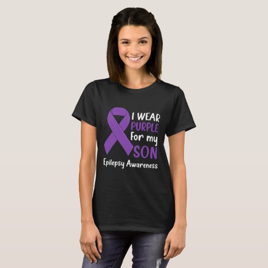I Wear Purple For My Son Epilepsy Awareness Epilep T-shirt (Voorkant volledig)
