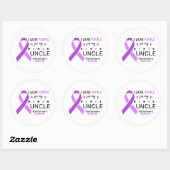 I Wear Purple For My Uncle Alzheimer Awareness Ronde Sticker (Vel)