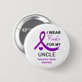 I Wear Purple For My Uncle Pancreatic Cancer Ronde Button 5,7 Cm (Voorkant /achterkant)