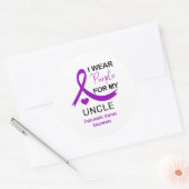 I Wear Purple For My Uncle Pancreatic Cancer Ronde Sticker (Envelop)