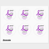 I Wear Purple For My Uncle Pancreatic Cancer Ronde Sticker (Vel)