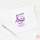 I Wear Purple For My Wife Pancreatic Cancer Ronde Sticker (Envelop)