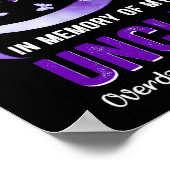 I Wear Purple In Memory of My Uncle Overdose Aware Poster (Hoek)