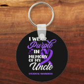 I Wear Purple In Memory of My Uncle Overdose Aware Sleutelhanger (Voorkant)