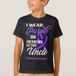 I Wear Purple In Memory of My Uncle Overdose Aware T-shirt