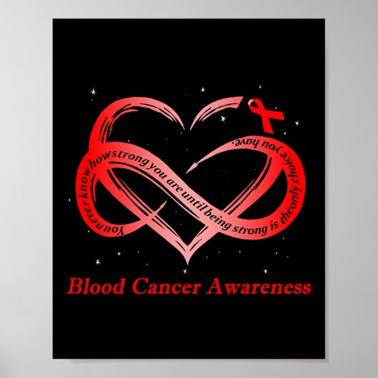 I Wear Red For Blood Cancer Awareness Warrior  Poster (Voorkant)