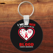 I Wear Red For My Brother In Law Blood Cancer Awar Sleutelhanger (Voorkant)