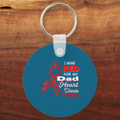 I Wear Red For My Dad Heart Disease Awareness Shir Sleutelhanger (Voorkant)