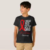 I Wear Red For My Dad Shirt Heart Disease Awarenes (Voorkant volledig)