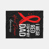 I Wear Red For My Dad Shirt Heart Disease Awarenes Fleece Deken (Voorkant (Horizontaal))