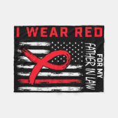 I Wear Red For My Father In Law Heart Disease Awar Fleece Deken (Voorkant (Horizontaal))