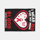 I Wear Red For My Mom Blood Cancer Awareness 1  Fleece Deken (Voorkant (Horizontaal))