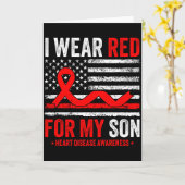 I Wear Red For My Son Heart Disease Awareness Us F Kaart (Gele Bloem)