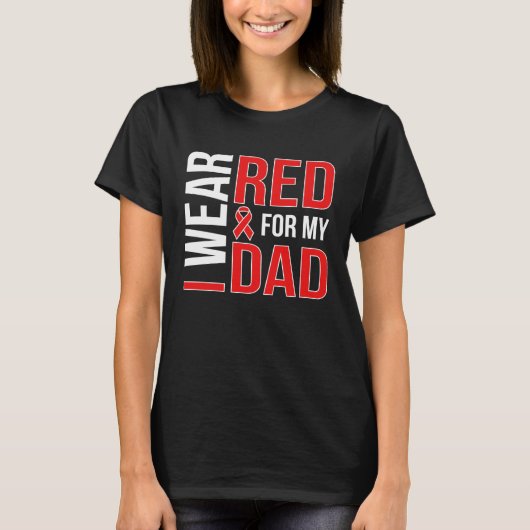 I Wear Red For My Stroke Survivor Dad Stroke Aware T-shirt (Voorkant)