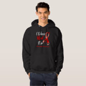 I Wear Red For Vasculitis Awareness   Ribbon Red V Hoodie (Voorkant volledig)