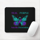 I Wear Teal &amp; Purple Butterfly Suicide Prevent Muismat (Met muis)