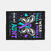 I Wear Teal &amp; Purple For My Aunt  Fleece Deken (Voorkant (Horizontaal))