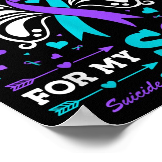 I Wear Teal & Purple For My Son Poster (Hoek)