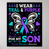 I Wear Teal &amp; Purple For My Son  Poster (Voorkant)
