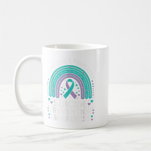 I Wear Teal & Purple For Suicide Prevention Aw Koffiemok (Links)