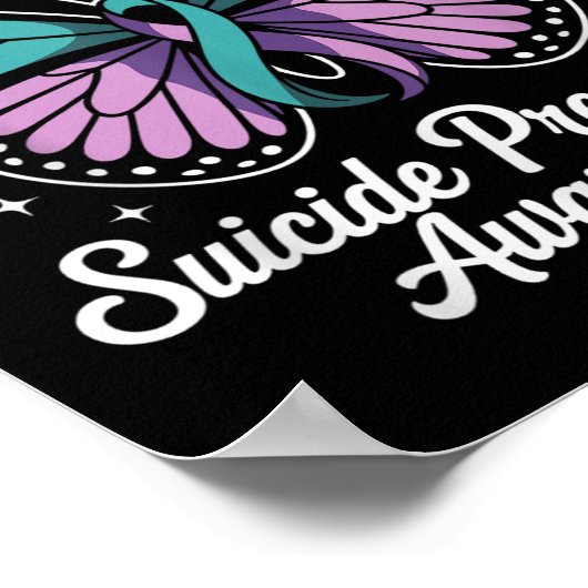 I Wear Teal &amp; Purple For Suicide Prevention Aw Poster (Hoek)