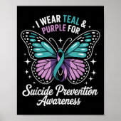 I Wear Teal &amp; Purple For Suicide Prevention Aw Poster (Voorkant)