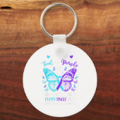 I Wear Teal & Purple In Memory Of My Nephew Sleutelhanger (Voorkant)