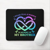 I Wear Teal &amp; Purple Memory Of My Brother Suic Muismat (Met muis)