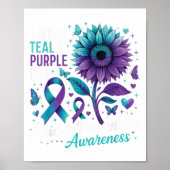I Wear Teal &amp; Purple Suicide Prevention Awaren Poster (Voorkant)
