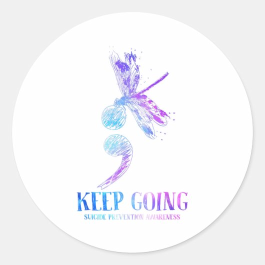 I Wear Teal &amp; Purple Suicide Prevention Awaren Ronde Sticker (Voorkant)
