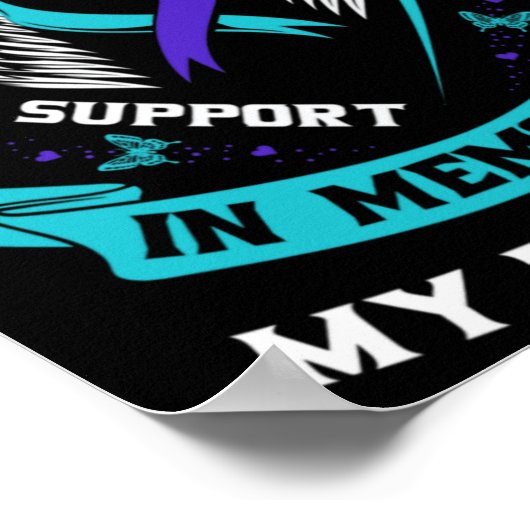 I Wear Teal And Purple By Suicide Awareness Ribbon Poster (Hoek)