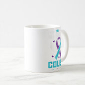 I Wear Teal And Purple For My Cousin Suicide Aware Koffiemok (Voorkant rechts)