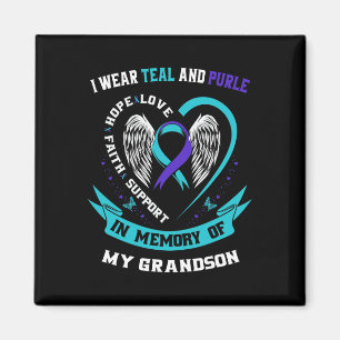 I Wear Teal And Purple For My Grandson Suicide Awa Magneet