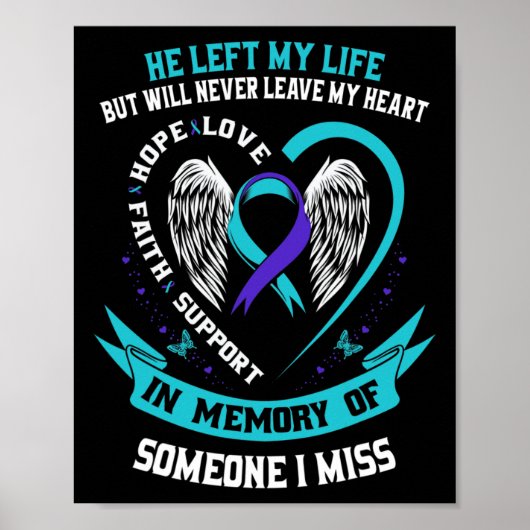 I Wear Teal and Purple For Someone I Miss Suicide Poster (Voorkant)