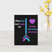 I Wear Teal And Purple For Suicide Prevention Awar Kaart (Gele Bloem)