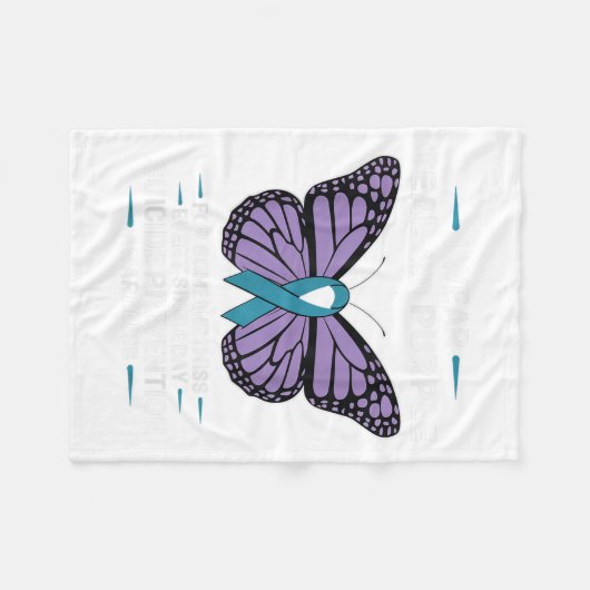 I Wear Teal And Purple Suicide Awareness Mental He Fleece Deken (Voorkant (Horizontaal))