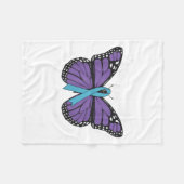 I Wear Teal And Purple Suicide Awareness Mental He Fleece Deken (Voorkant (Horizontaal))