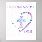I Wear Teal And Purple Suicide Awareness Ribbon Cr Poster (Voorkant)