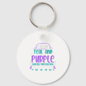 I Wear Teal And Purple Suicide Prevention Awarenes Sleutelhanger (Voorkant)