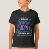 I Wear Teal And Purple Suicide Prevention Awarenes T-shirt (Voorkant)