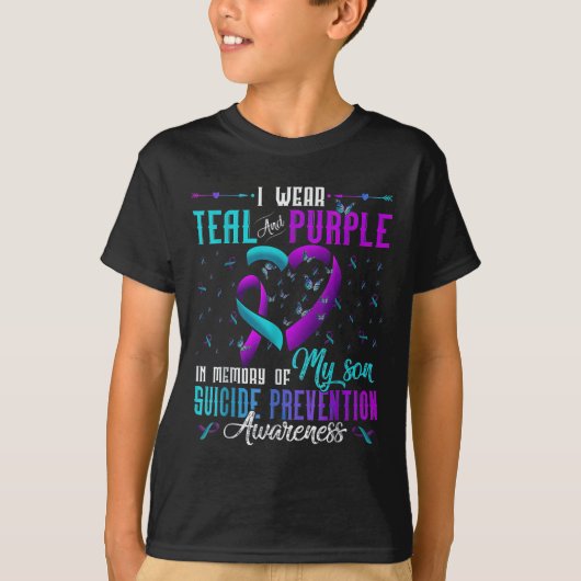 I Wear Teal Purple For My Son Suicide Prevention A T-shirt (Voorkant)